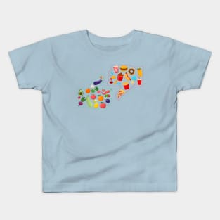 healthy vs junk food Kids T-Shirt